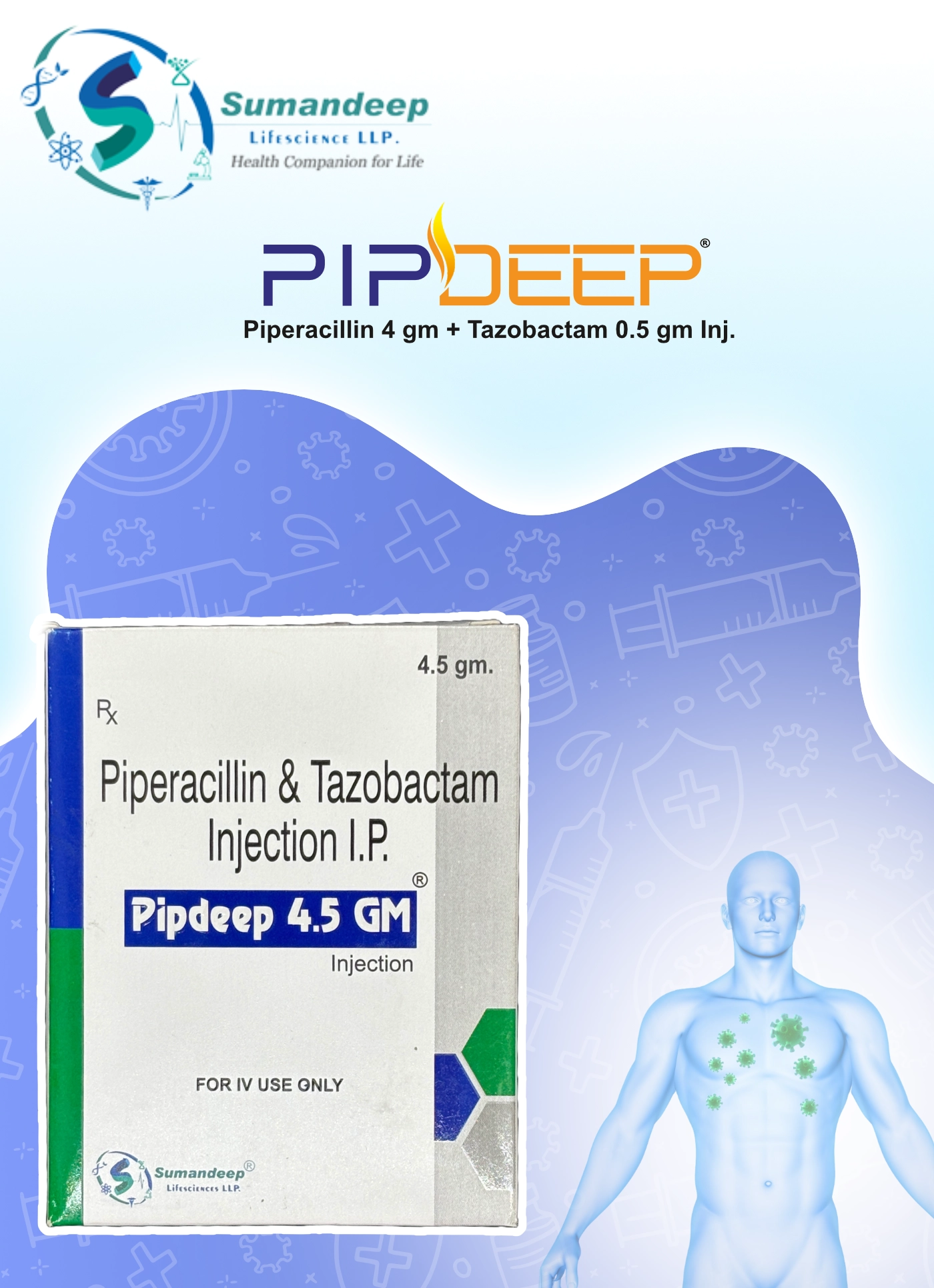 PIPDEEP 4.5 gm. Inj.